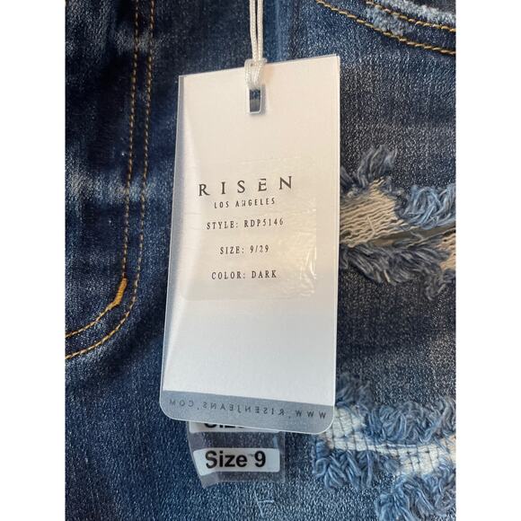 Risen Jeans NWT Dawn High Rise Distressed Size 9 29W Style RDP5146 Dark Wash - Picture 4 of 8